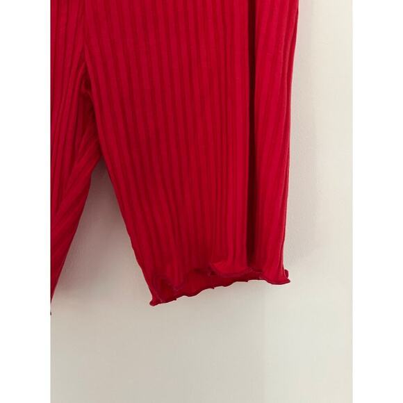 NWT Tropic of C by Candice Swanepoel Hot Pink Lettuce Edge Ribbed Biker Shorts - Picture 6 of 6